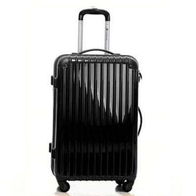 旅行之家 時(shí)尚韓國(guó)PC鏡面萬(wàn)向輪旅行拉桿箱 行李箱皮箱旅游箱子(黑色 20寸)登機(jī)箱